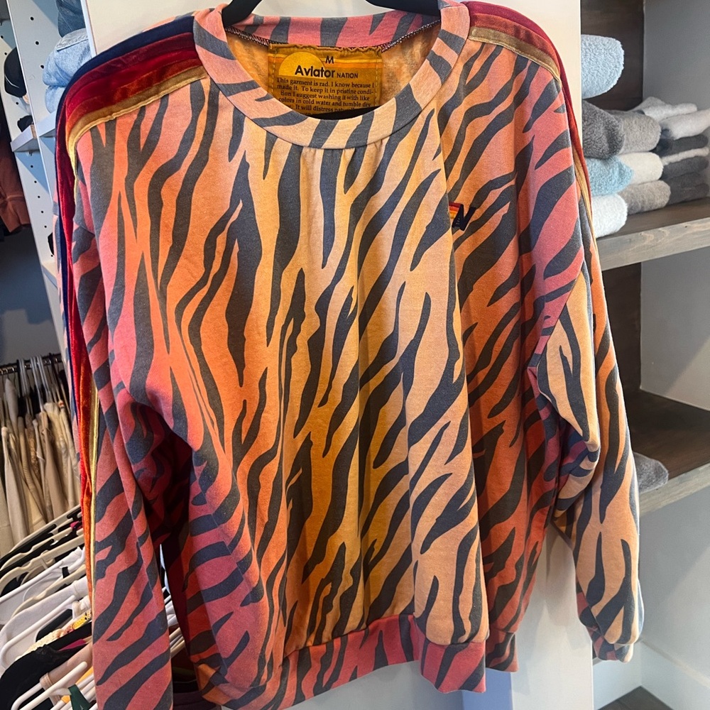 Aviator Nation Tiger Stripe Sweatshirt